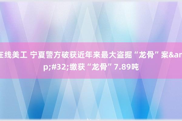 在线美工 宁夏警方破获近年来最大盗掘“龙骨”案&#32;缴获“龙骨”7.89吨